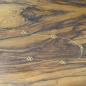 Stella & Dot Gold Long Logo Necklace